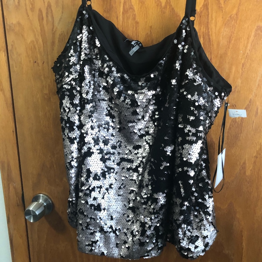 Reversible sequin tank top